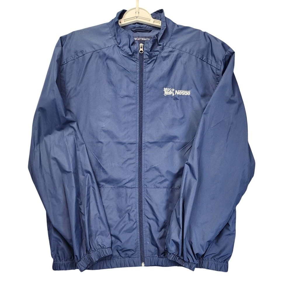 Port Authority Nestle Windbreaker Jacket Mens Large Navy Blue Full Zip Corporate